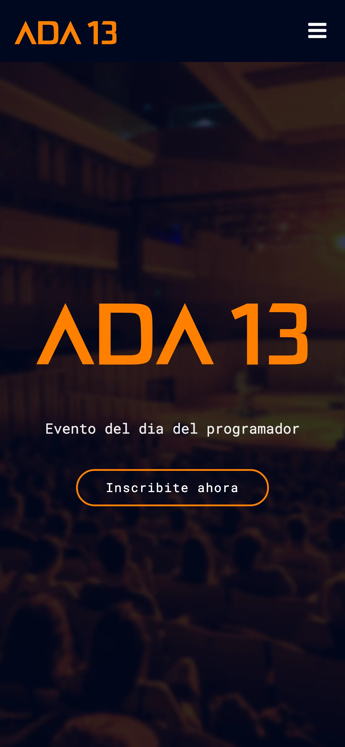 Portada de ada13.tech en 2023, en el celular