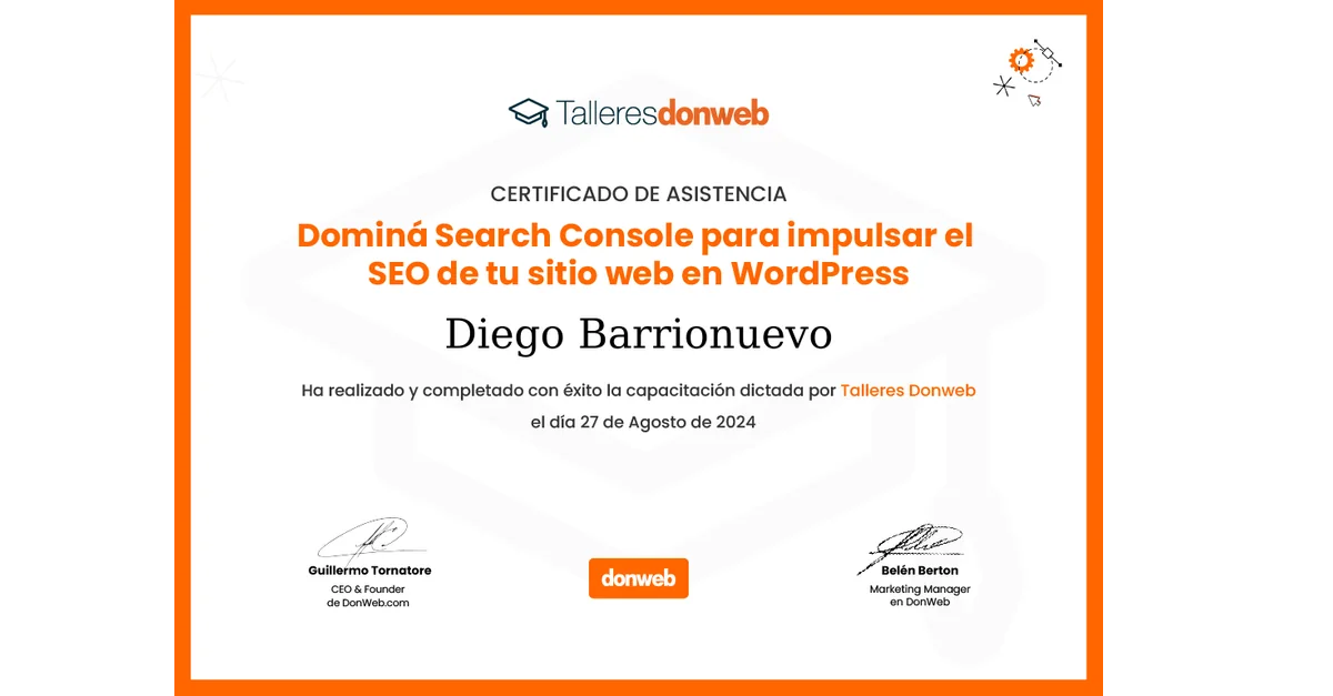 Tarjeta social de 1200 × 627 de un certificado, generada junto con el PDF