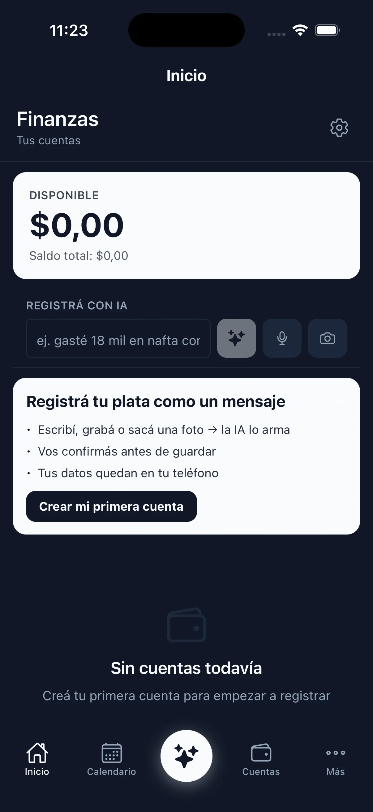 La misma pantalla Inicio en modo oscuro